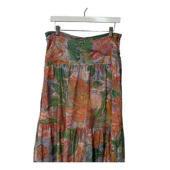 RAILS WOMENS SIZE 10 AGATHA TROPICS COTTON MAXI SKIRT ORANGE MULTI NEW - Picture 7 of 15